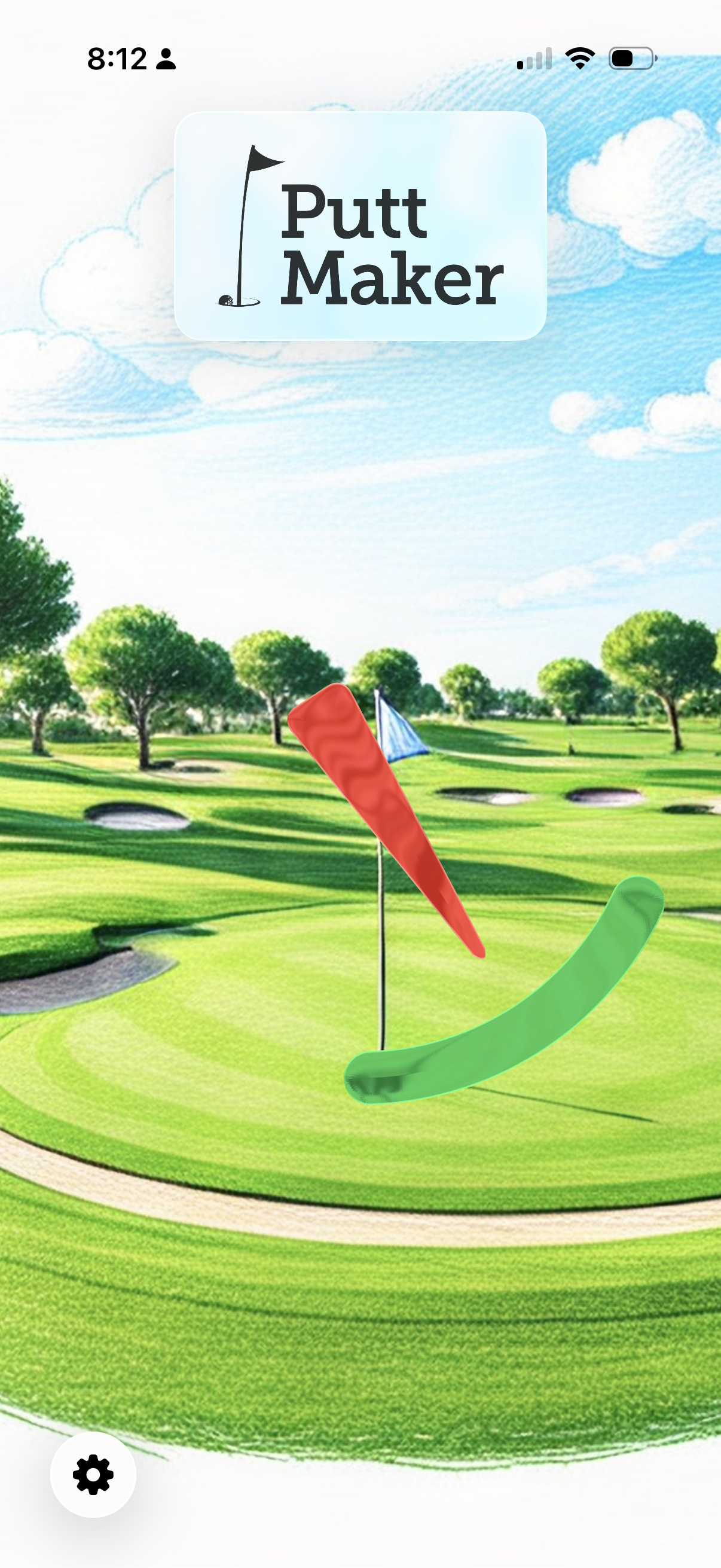 Putt Maker main screen showing slope visualization
